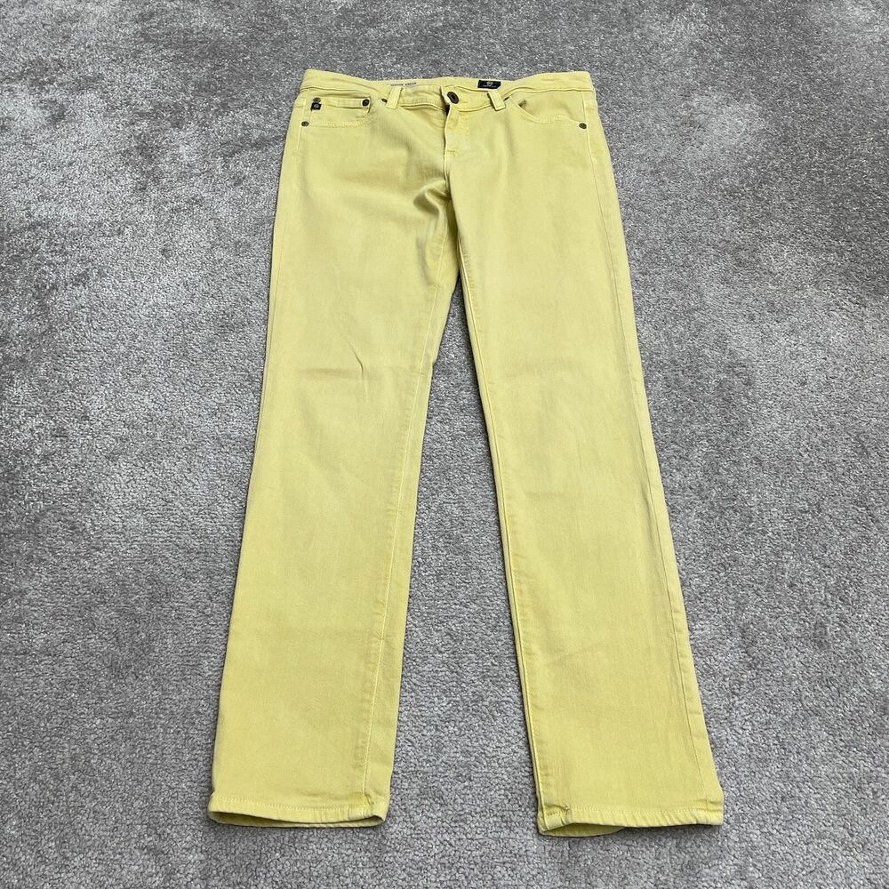 AG Adriano Goldschmied The Stevie Ankle Slim Straight Jeans Womens 28R Yellow